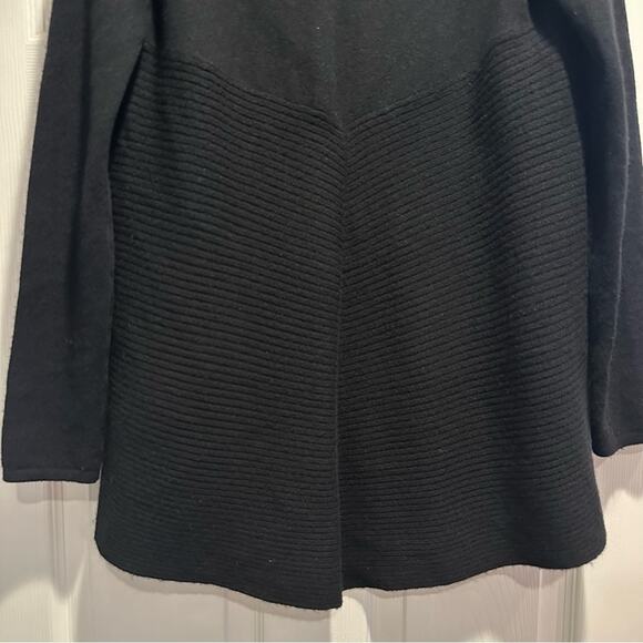 Charter Club Luxury Cashmere Open Cardigan Knit Sweater SMALL Black Ribbed Rib - Picture 7 of 12